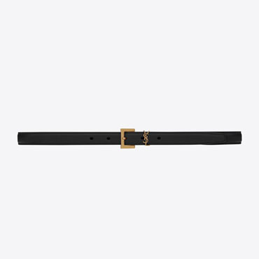 YSL Cassandre Thin Belt Square Buckle 554465 BOO0W 1000