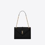 YSL Envelope Large Bag In Grain De Poudre Embossed 487198 BOW01 1000