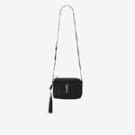 YSL Lou Camera Bag In Quilted Suede Smooth Leather 612544 C4BW7 1000