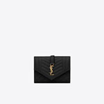 YSL Envelope Flap Card Case Mix Matelasse Grain De Poudre 651027 BOWT1 1000