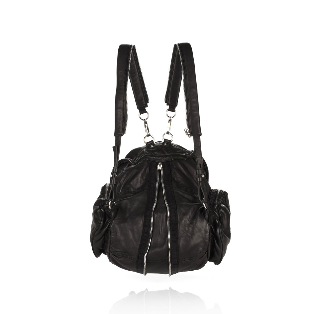 Alexander Wang marti backpack in washed black with rhodium 204045: Image 2