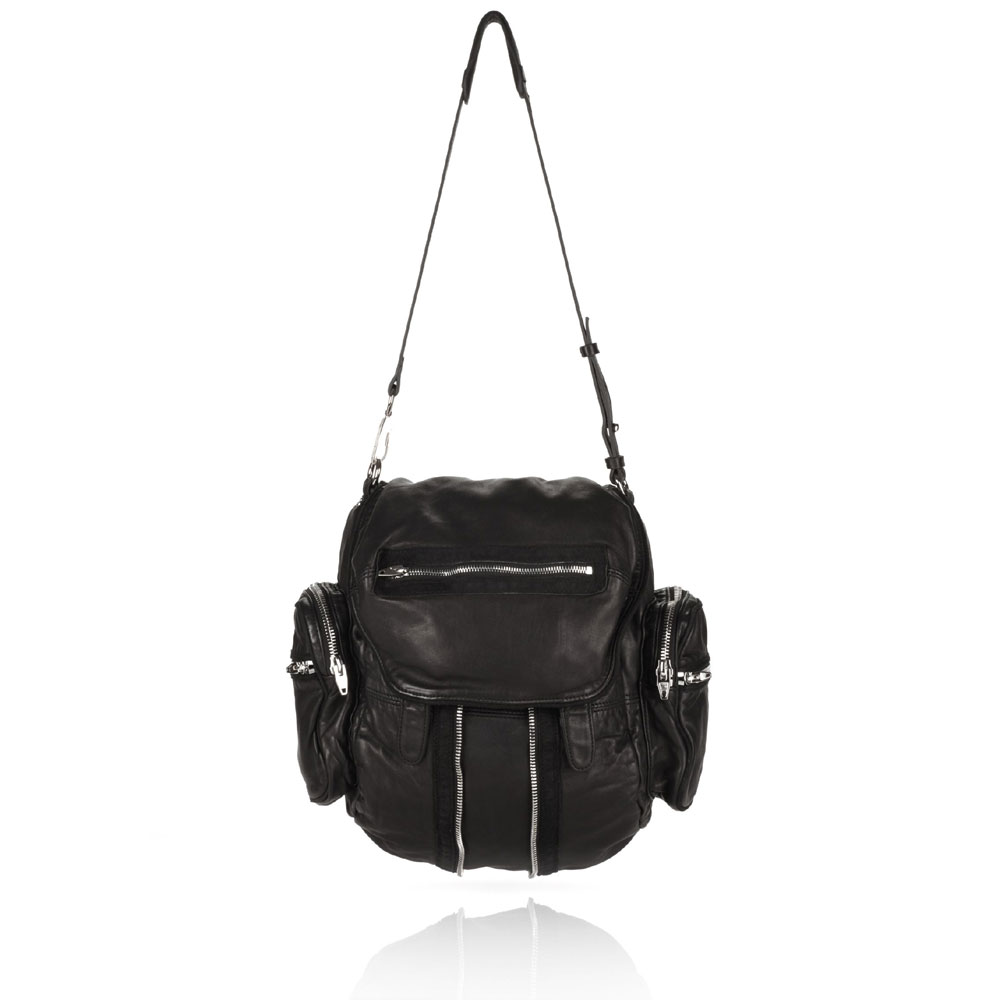 Alexander Wang marti backpack in washed black with rhodium 204045: Image 3