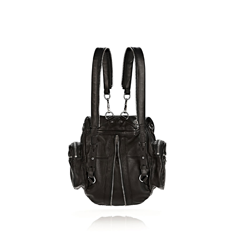 Alexander Wang mini marti backpack in washed black with rhodium 204133: Image 2