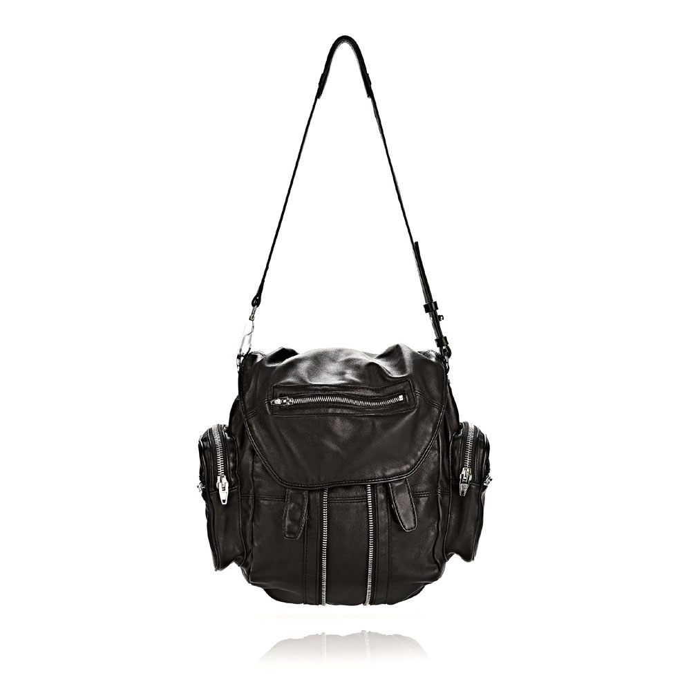 Alexander Wang mini marti backpack in washed black with rhodium 204133: Image 3