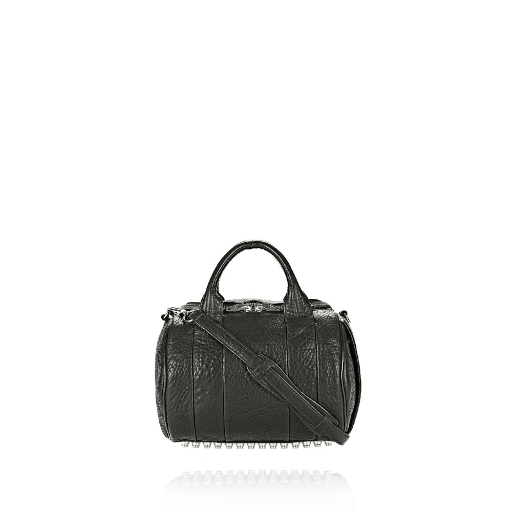 Alexander Wang rockie in pebbled black with rhodium 205326: Image 1