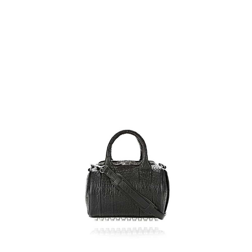 Alexander Wang mini rockie in pebbled black with rhodium 2099S0026L: Image 1