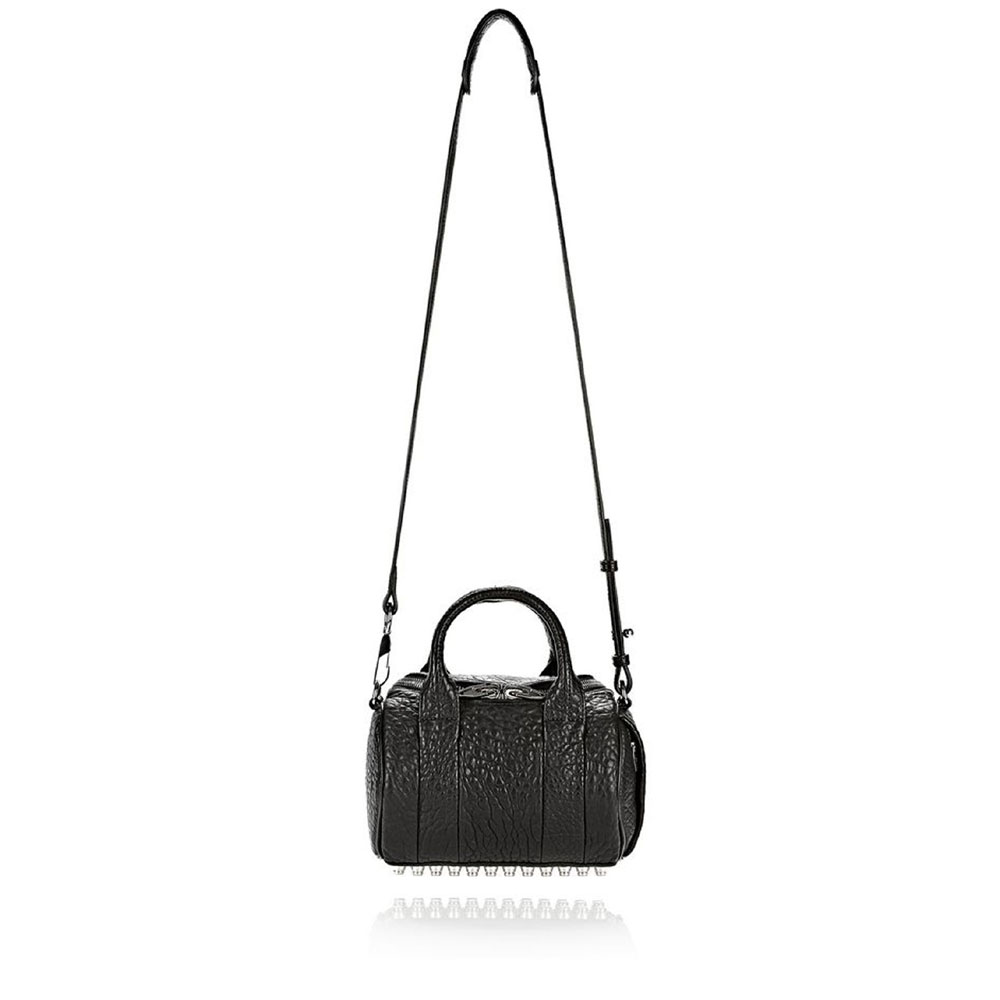 Alexander Wang mini rockie in pebbled black with rhodium 2099S0026L: Image 3