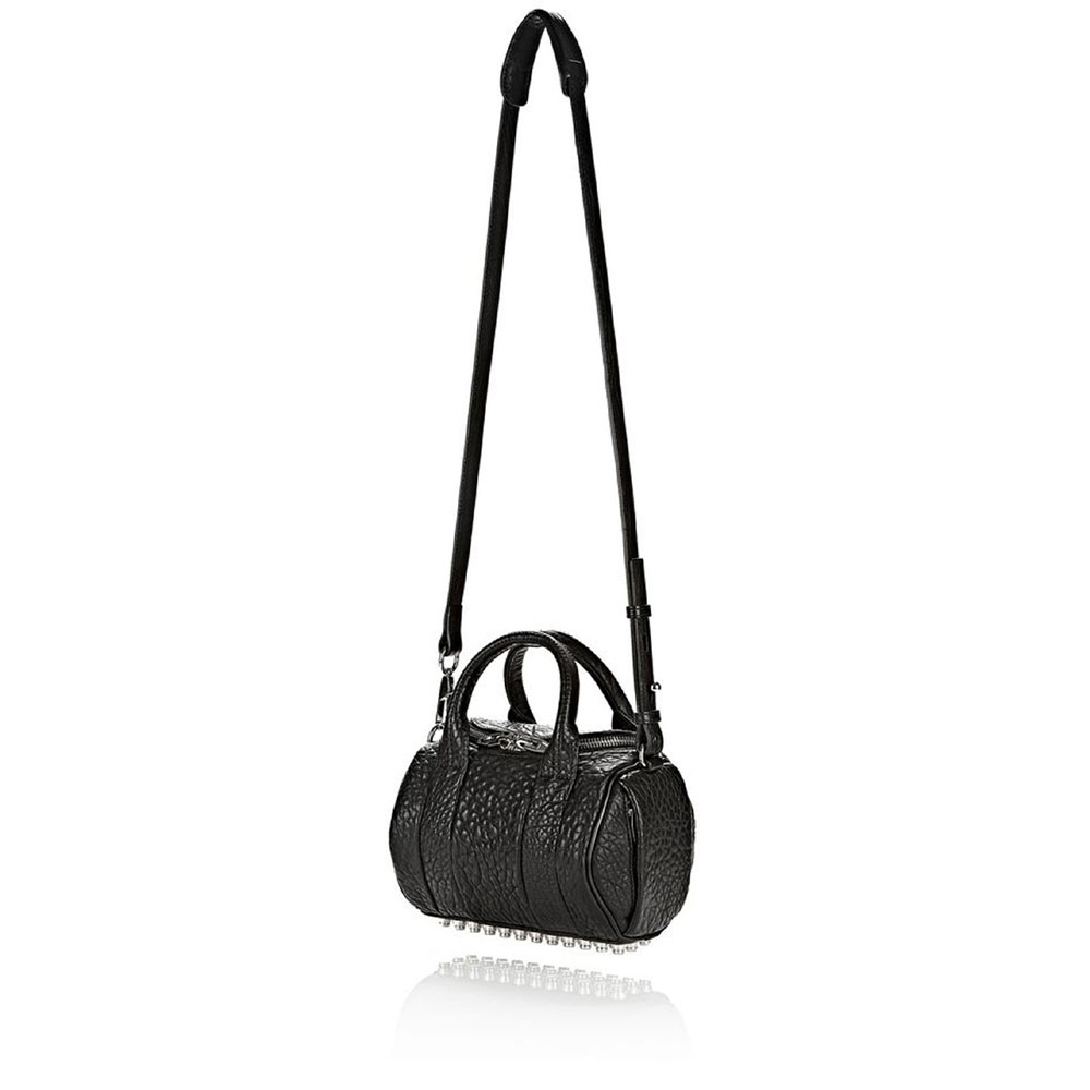 Alexander Wang mini rockie in pebbled black with rhodium 2099S0026L: Image 4