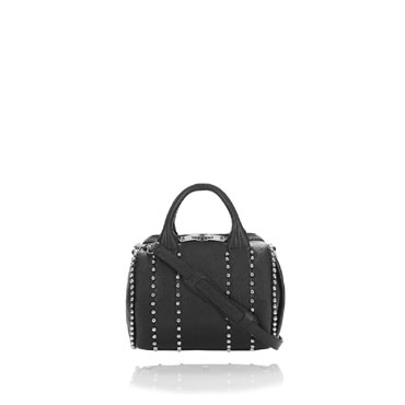 Alexander Wang ball stud rockie in matte black with rhodium 2027S0003L