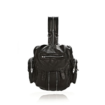 Alexander Wang marti backpack in washed black with rhodium 204045