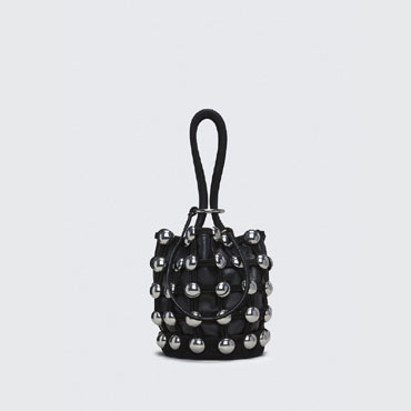 Alexander Wang dome stud roxy mini bucket in black suede 2099C0114S