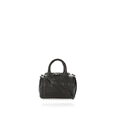 Alexander Wang mini rockie in pebbled black with rhodium 2099S0026L