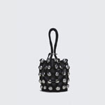 Alexander Wang dome stud roxy mini bucket in black suede 2099C0114S