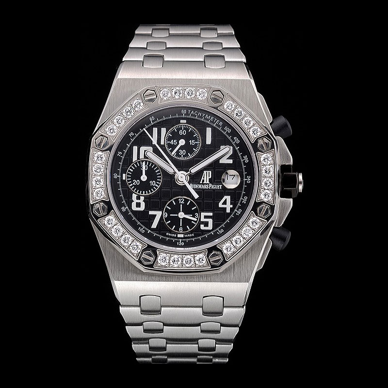 Swiss Audemars Piguet Royal Oak Offshore Black Dial Diamond Bezel AP5545: Image 1