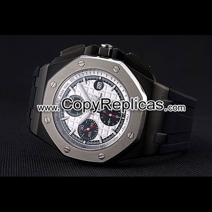 Swiss Audemars Piguet Royal Oak Offshore Chronograph White Dial Black AP5559: Image 3