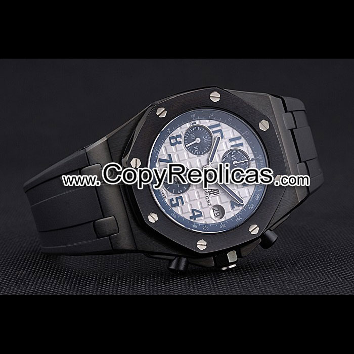 Swiss Audemars Piguet Royal Oak Offshore White And Blue Dial Black AP5570: Image 2