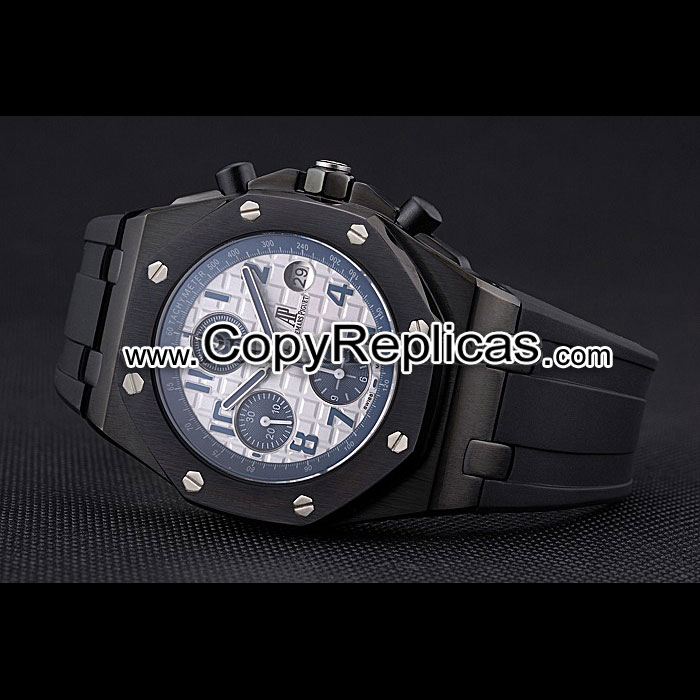 Swiss Audemars Piguet Royal Oak Offshore White And Blue Dial Black AP5570: Image 3