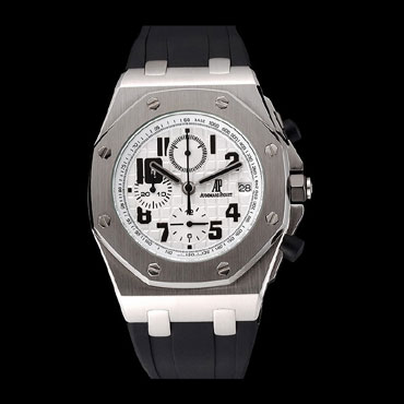 Audemars Piguet Royal Oak Offshore White Dial Stainless Steel Case Black AP5532