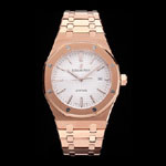 Swiss Audemars Piguet Royal Oak White Dial Rose Gold Case And Bracelet AP5529