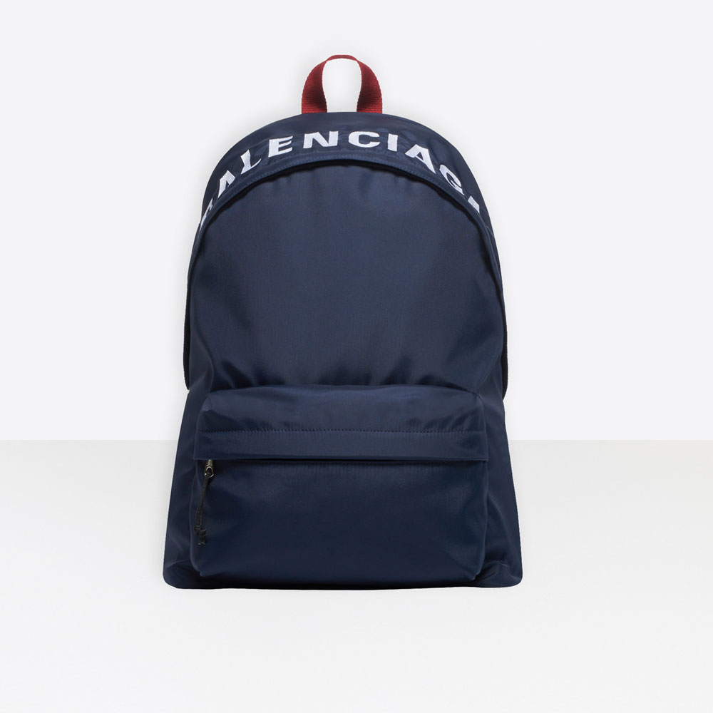 Balenciaga Mens Navy Red Wheel Backpack 507460 9F91X 4370: Image 1