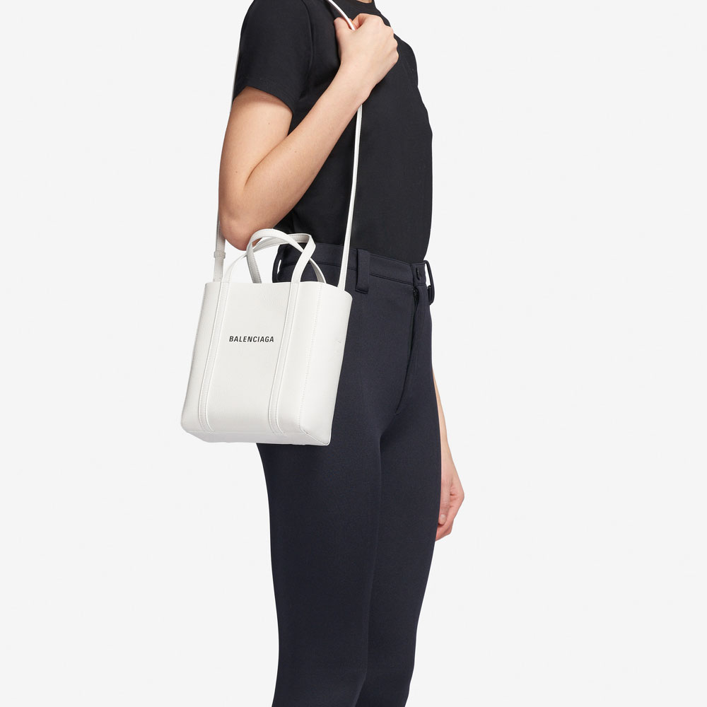 Balenciaga Everyday Tote XXS White Black 551815 D6W2N 9060: Image 2