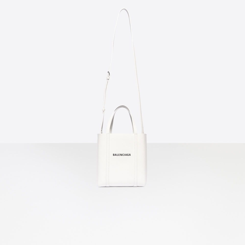 Balenciaga Everyday Tote XXS White Black 551815 D6W2N 9060: Image 3