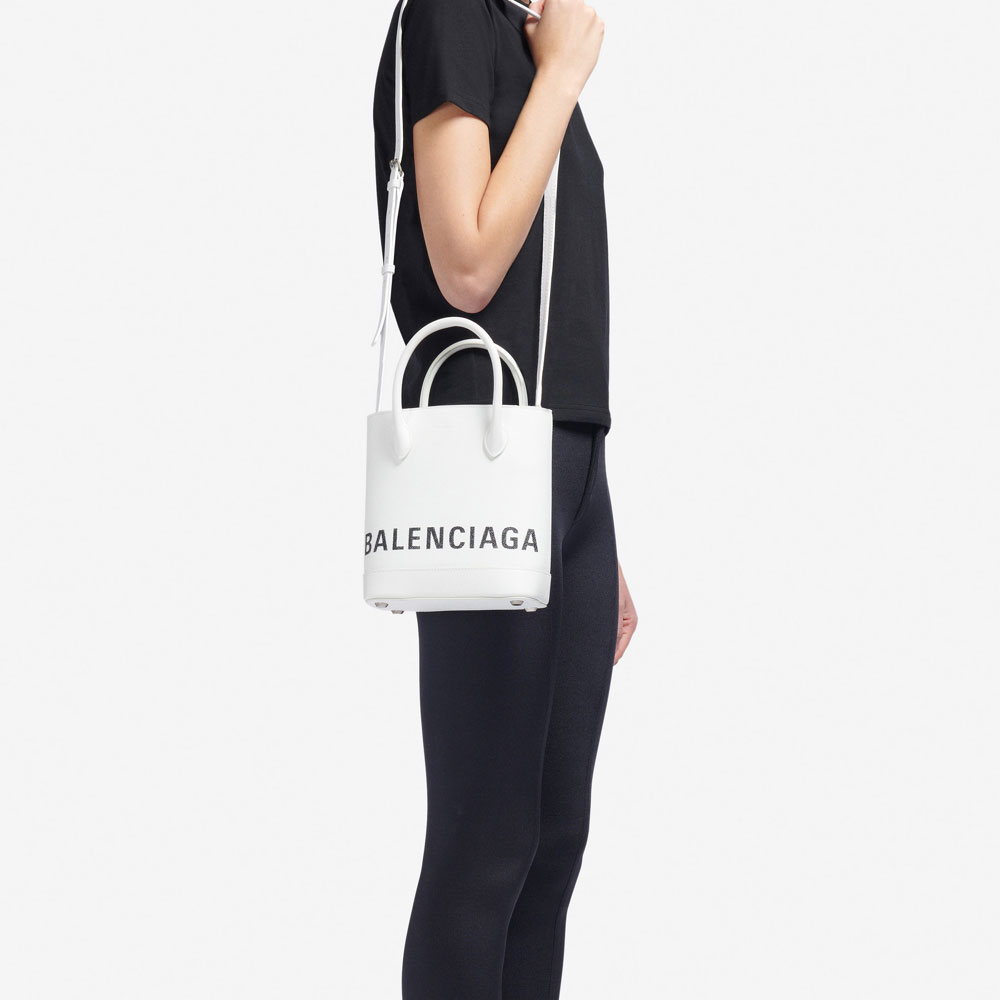 Balenciaga Ville Tote XXS White Black 569856 0OTII 9000: Image 2