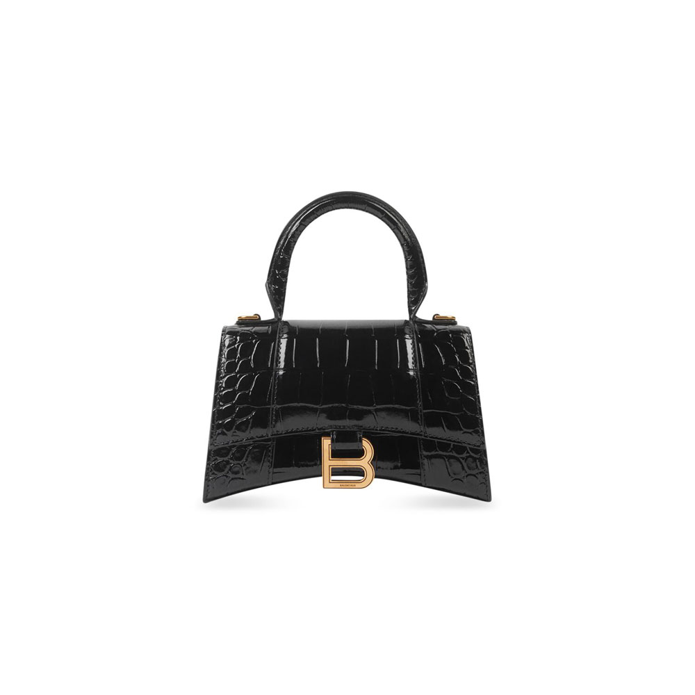 Balenciaga Hourglass Xs Bag Crocodile Embossed 592833 1LRGM 1000: Image 1