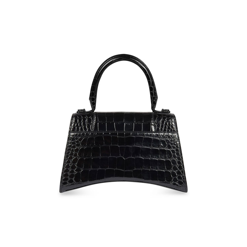 Balenciaga Hourglass Small Bag Crocodile Black 593546 1LR67 1000: Image 3