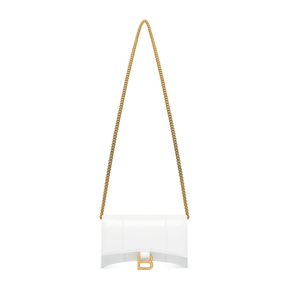 Balenciaga Hourglass Wallet On Chain Box in White 656050 1QJ4M 9000: Image 1