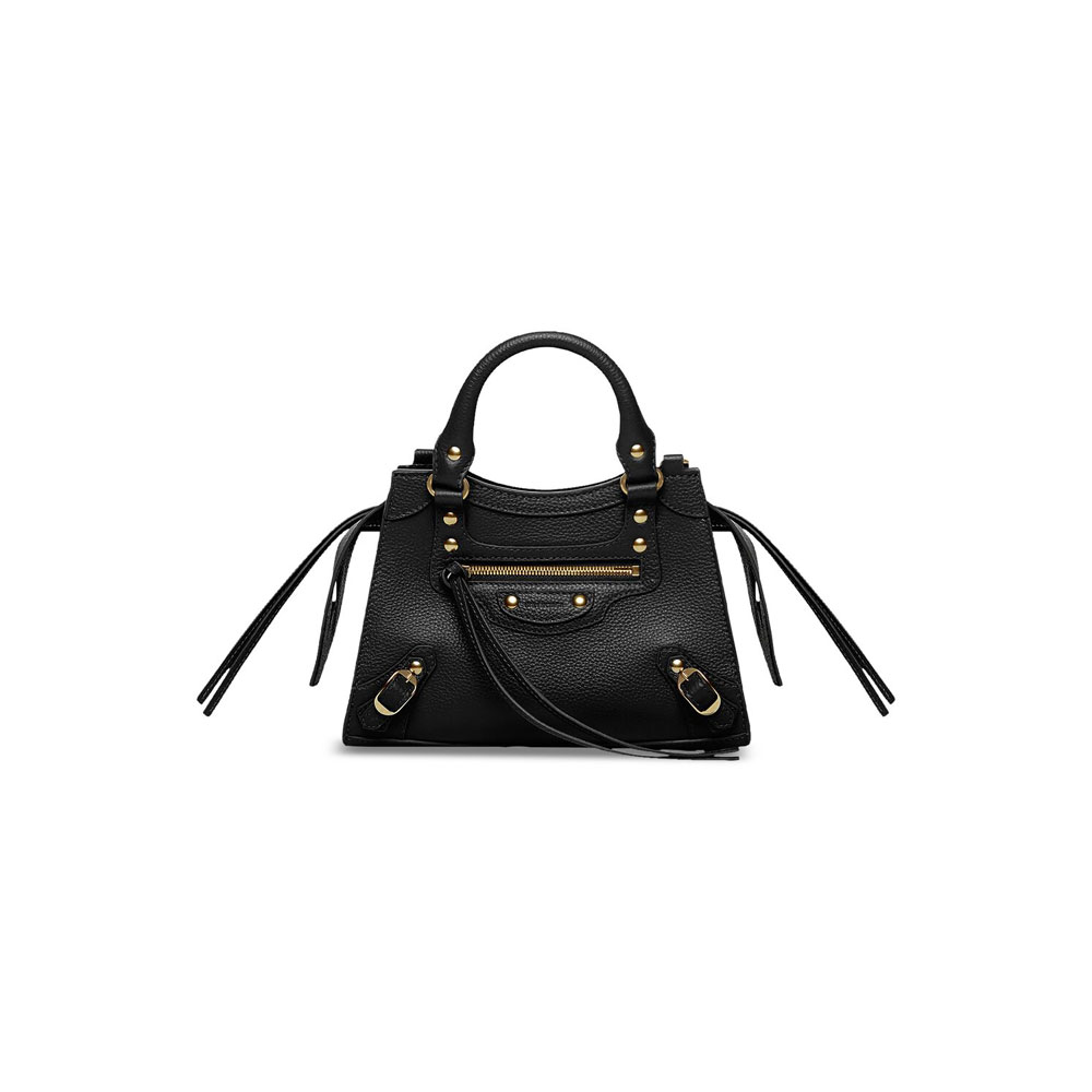 Balenciaga Neo Classic Mini Bag in Black white 698067 15Y41 1000: Image 1