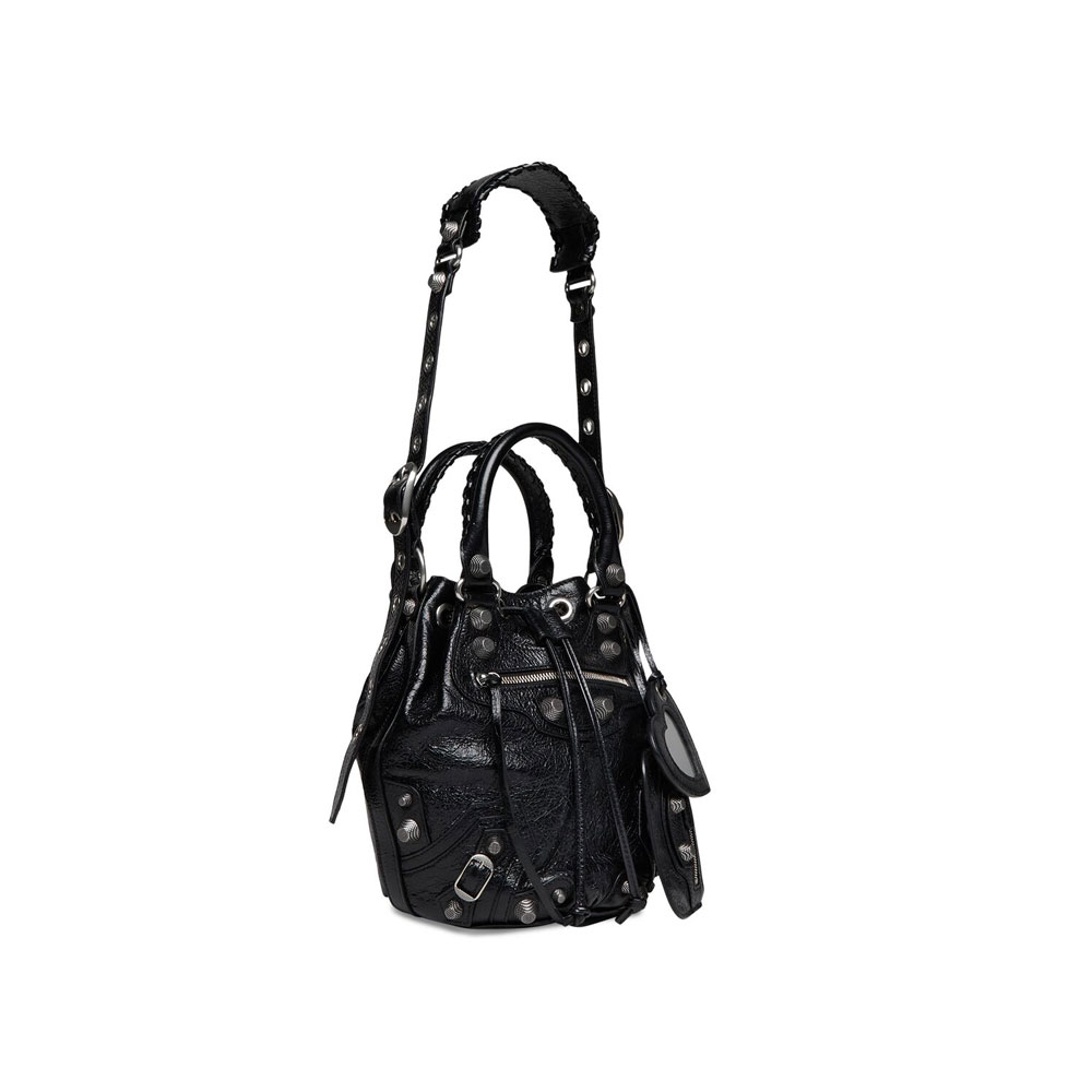 Balenciaga Le Cagole Small Bucket Bag in Black 702432 1VG9Y 1000: Image 2