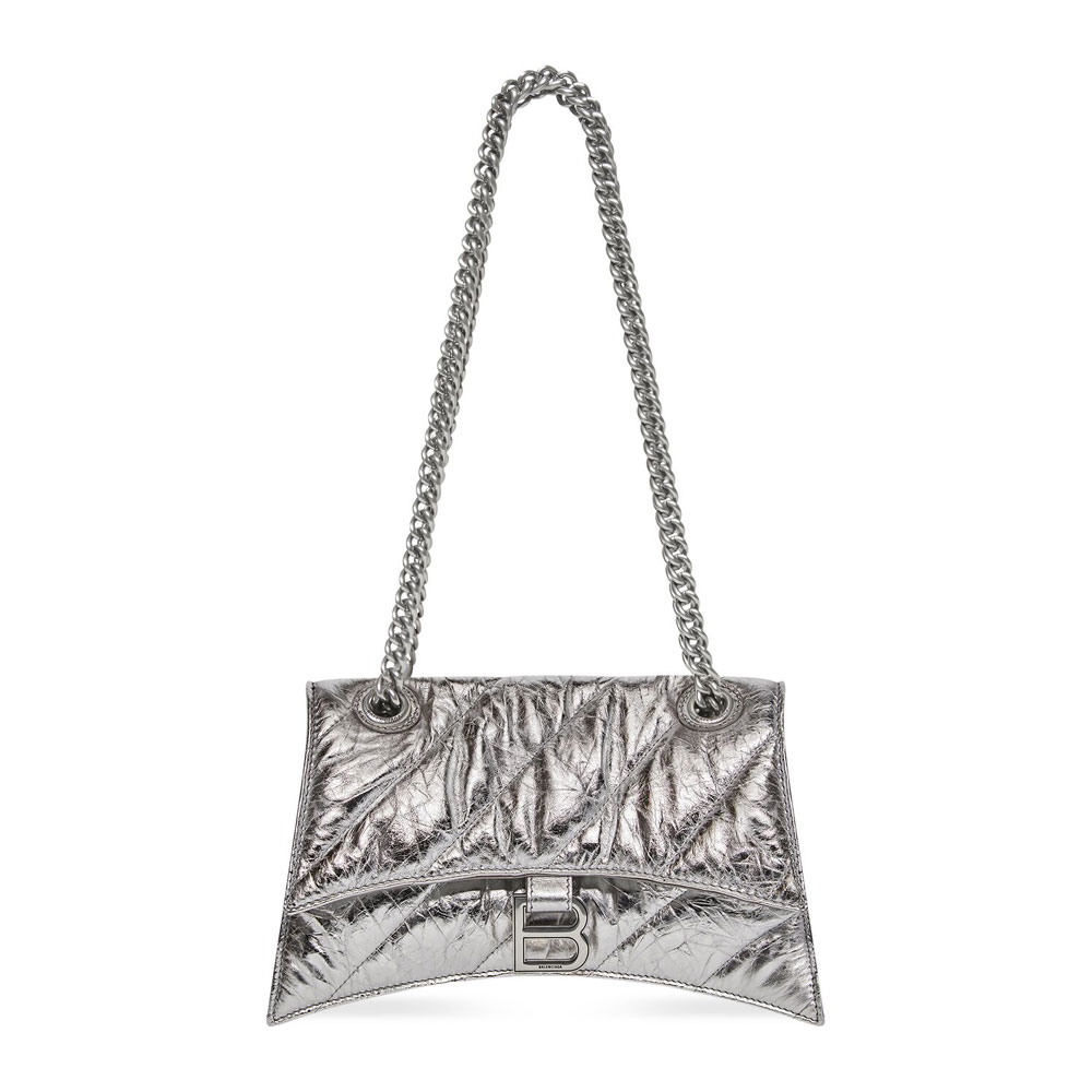 Balenciaga Crush Small Chain Bag Metallized Silver 716351 210IW 8110: Image 1