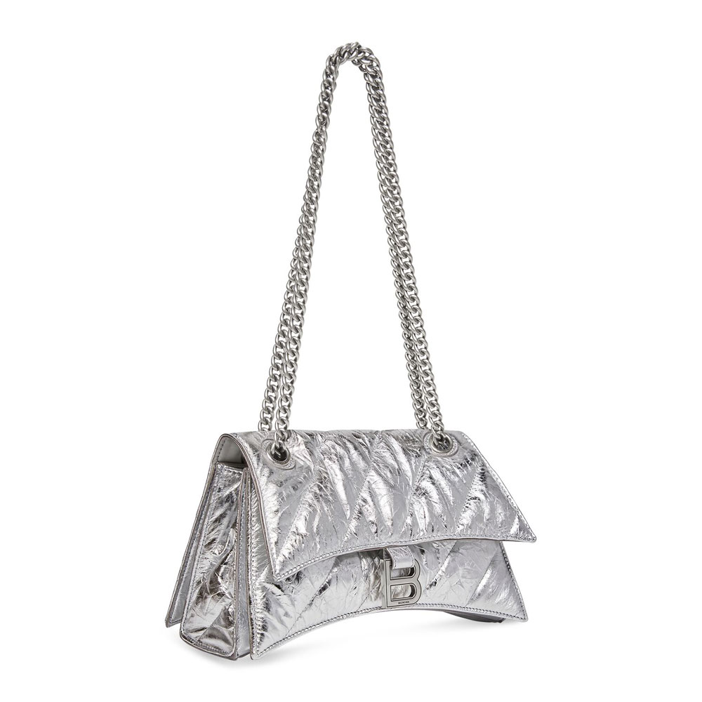 Balenciaga Crush Small Chain Bag Metallized Silver 716351 210IW 8110: Image 2