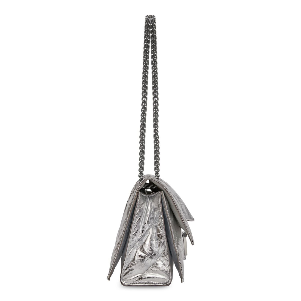 Balenciaga Crush Small Chain Bag Metallized Silver 716351 210IW 8110: Image 3