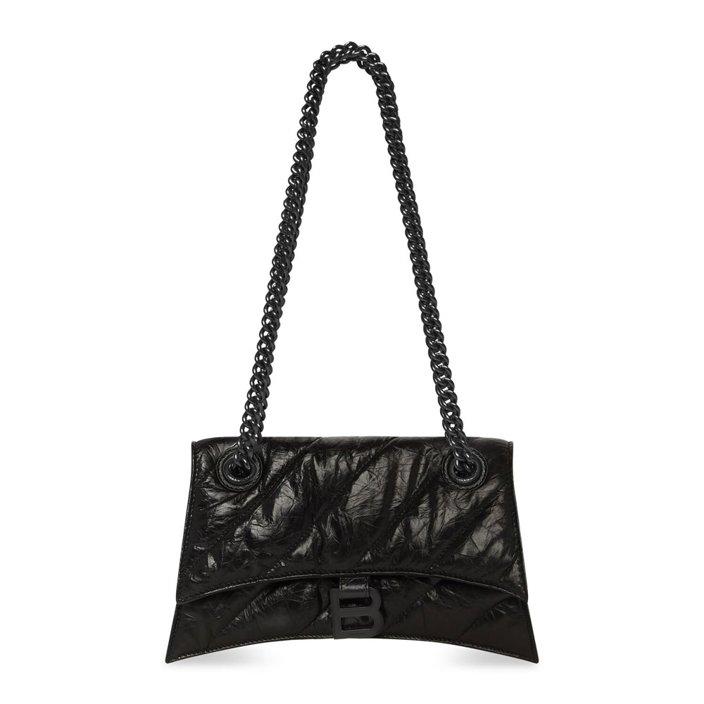 Balenciaga Crush Small Chain Bag Quilted in Black 716351 210IY 1000: Image 1