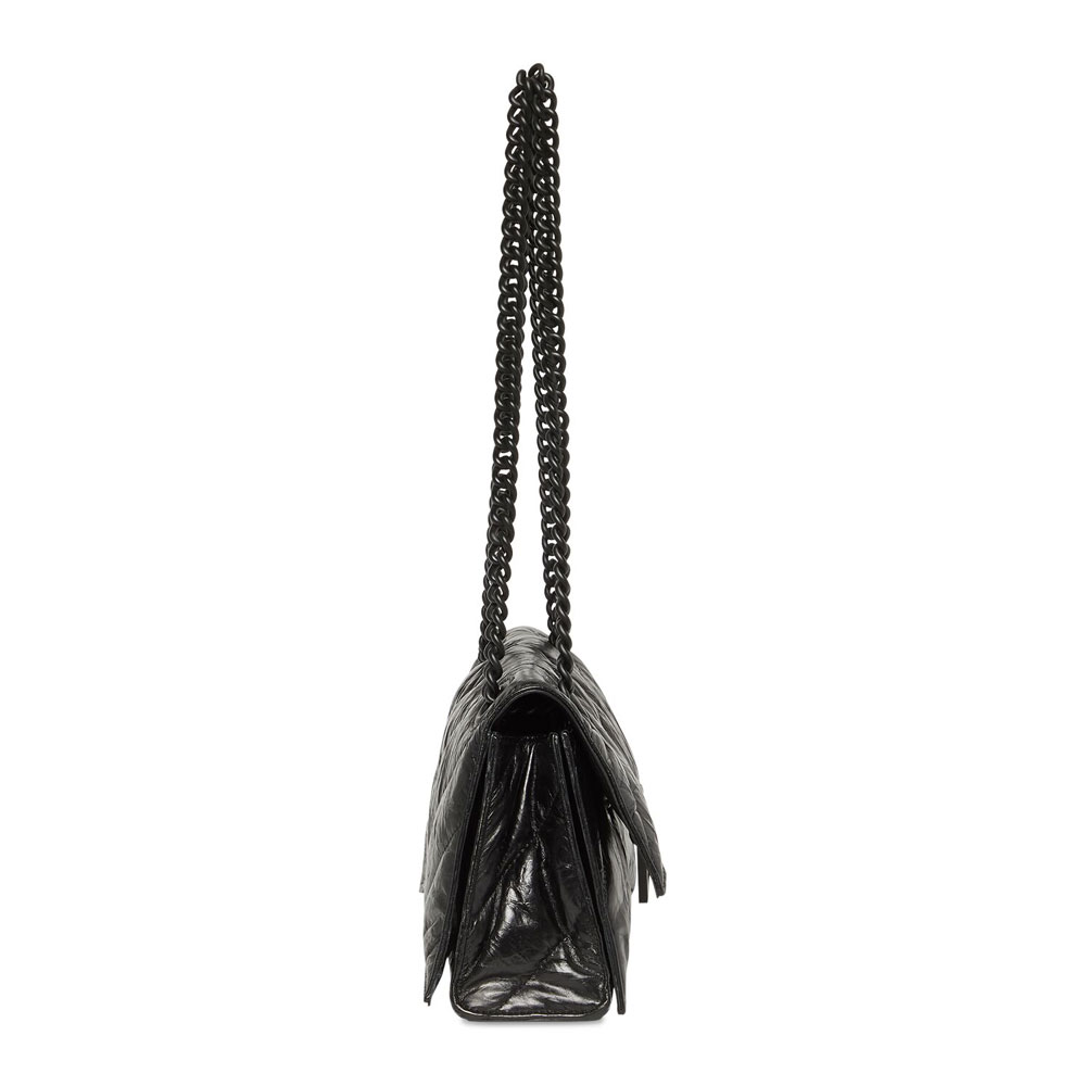 Balenciaga Crush Small Chain Bag Quilted in Black 716351 210IY 1000: Image 3