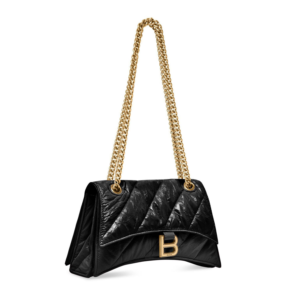 Balenciaga Crush Small Chain Bag Quilted 716351 210J1 1000: Image 2