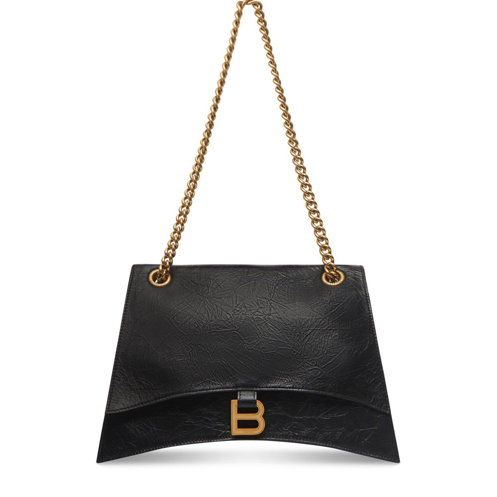 Balenciaga Crush Medium Chain Bag in Black 716393 210IT 1000: Image 1