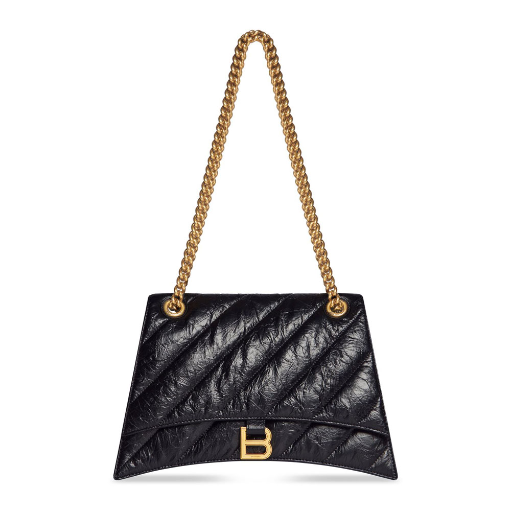 Balenciaga Crush Medium Chain Bag Quilted in Black 716393 210J1 1000: Image 1