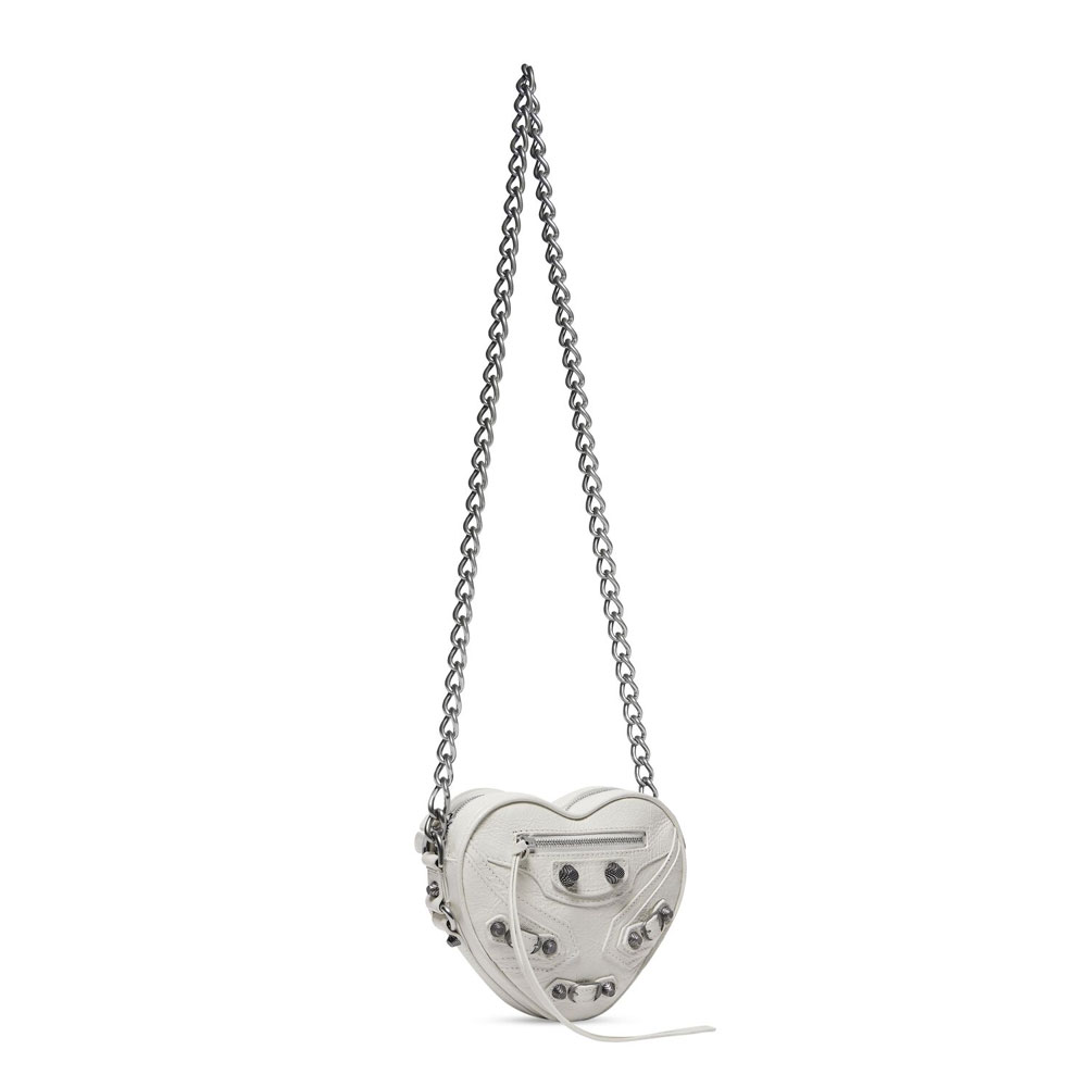 Balenciaga Le Cagole Heart Mini Bag in Optic White 722781 1VG9Y 9104: Image 2