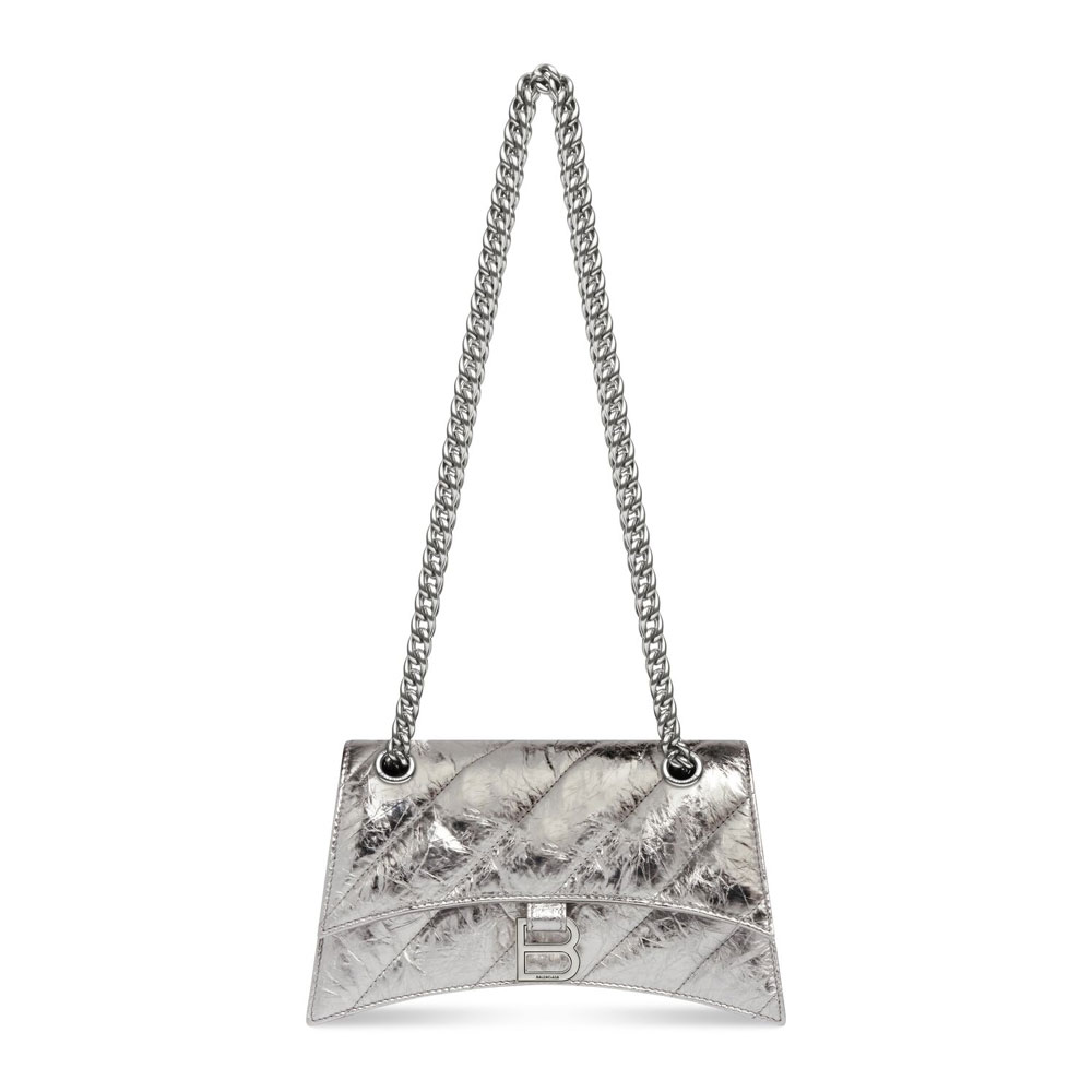 Balenciaga Crush Xs Chain Bag Metallized Silver 736016 210IW 8110: Image 1