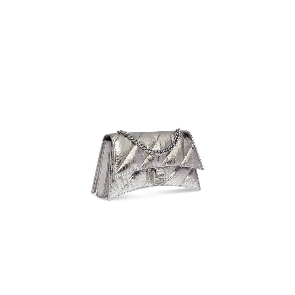 Balenciaga Crush Xs Chain Bag Metallized Silver 736016 210IW 8110: Image 2