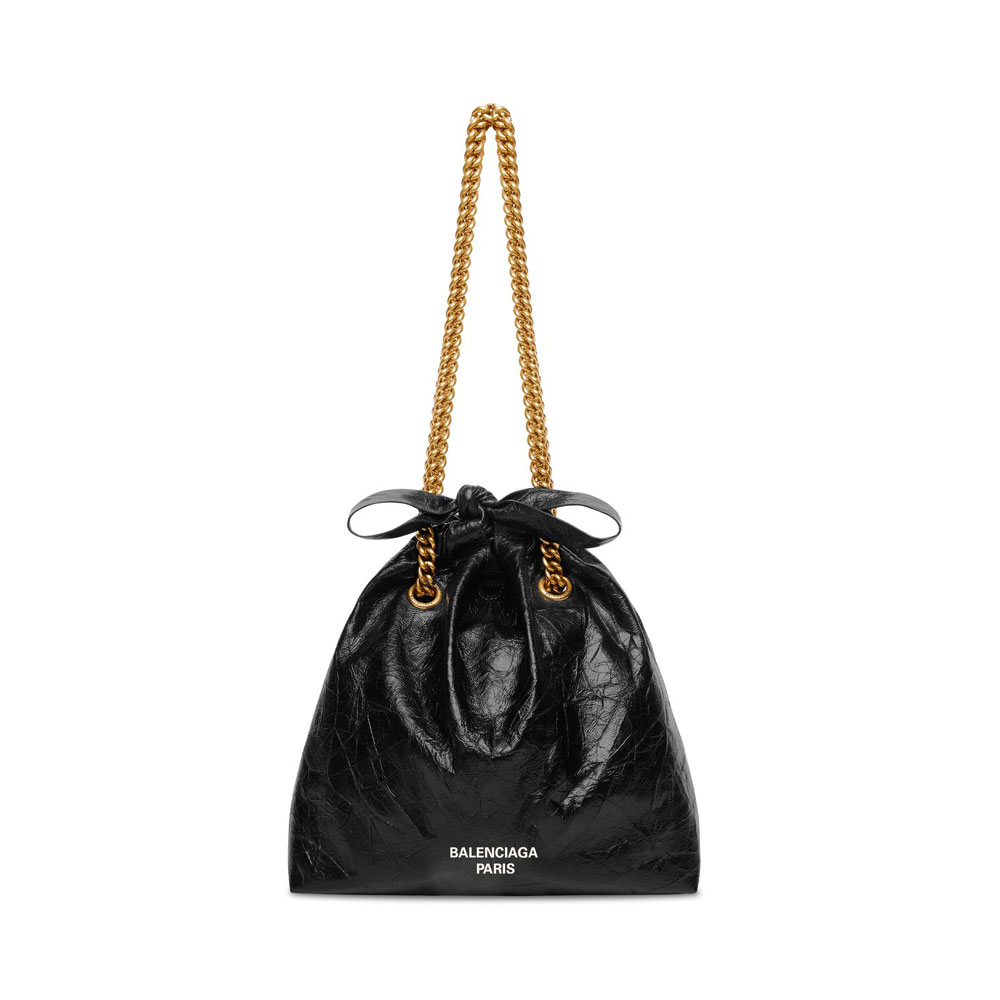 Balenciaga Crush Small Tote Bag in Black 742942 210IT 1000: Image 1