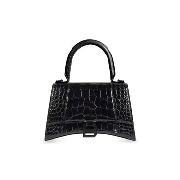 Balenciaga Hourglass Small Bag Crocodile Black 593546 1LR67 1000