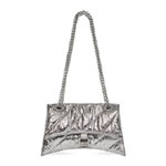 Balenciaga Crush Small Chain Bag Metallized Silver 716351 210IW 8110