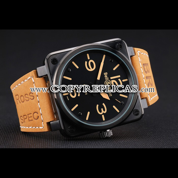 Bell Ross BR 01-92 Black Dial Black Case Brown Leather Strap BR5583: Image 3