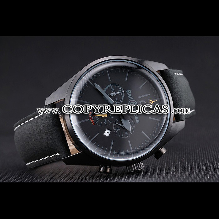 Bell Ross BR126 Flyback Black Dial Black Case Black Suede Leather Strap BR5592: Image 3