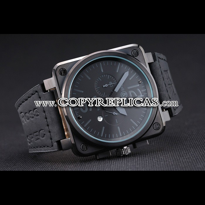 Bell Ross BR 03-94 Black Dial White Numerals Silver Case Brown Leather Strap BR5601: Image 3