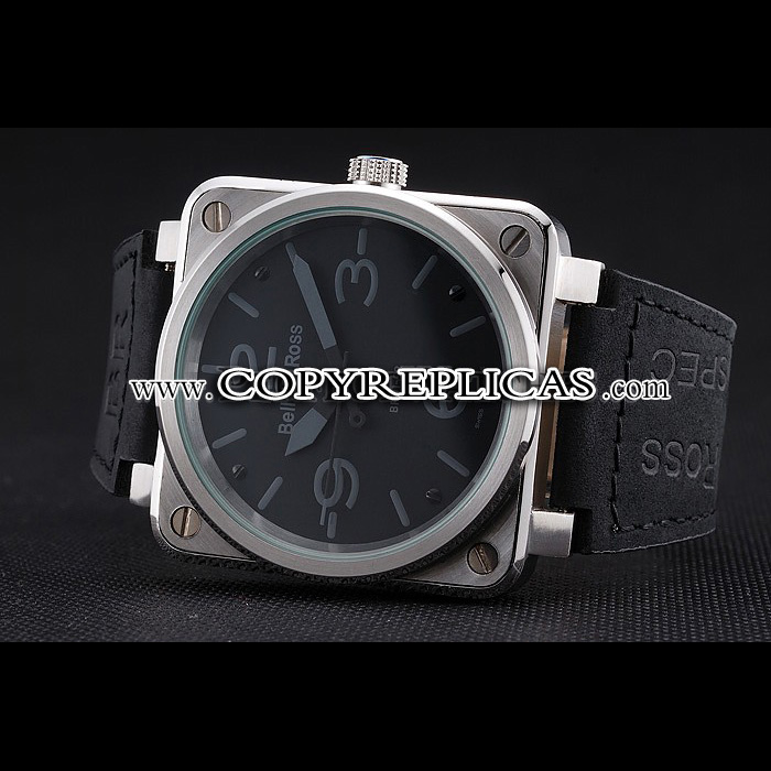 Bell Ross BR 01-92 Black Dial Silver Case Black Leather Strap BR5608: Image 2